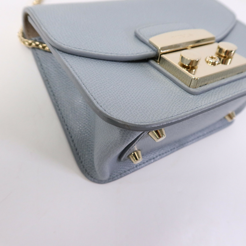 Furla 牛皮皮革Chain Shoulder鏈帶肩背袋-11