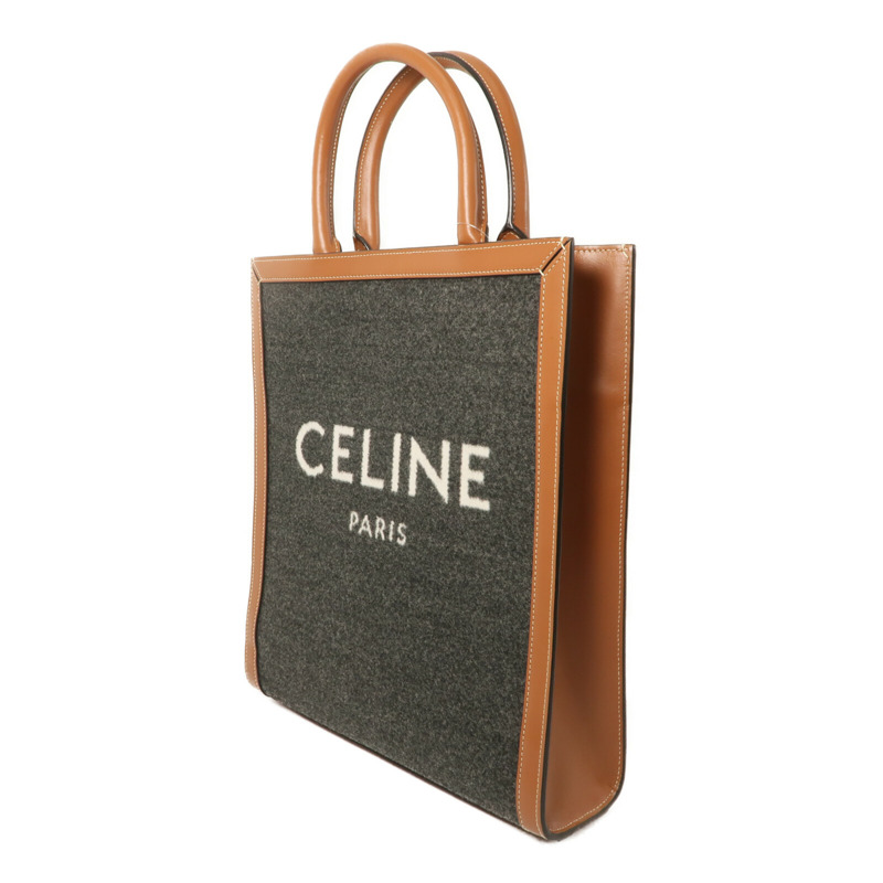 CELINE 牛皮皮革/羊毛Small Vertcal Cabas手挽肩背兩用袋-2