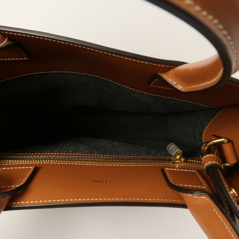 CELINE 牛皮皮革/羊毛Small Vertcal Cabas手挽肩背兩用袋-4