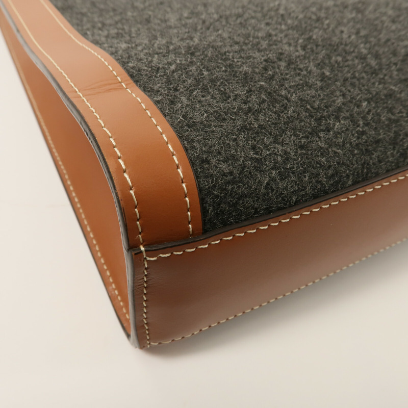 CELINE 牛皮皮革/羊毛Small Vertcal Cabas手挽肩背兩用袋-11