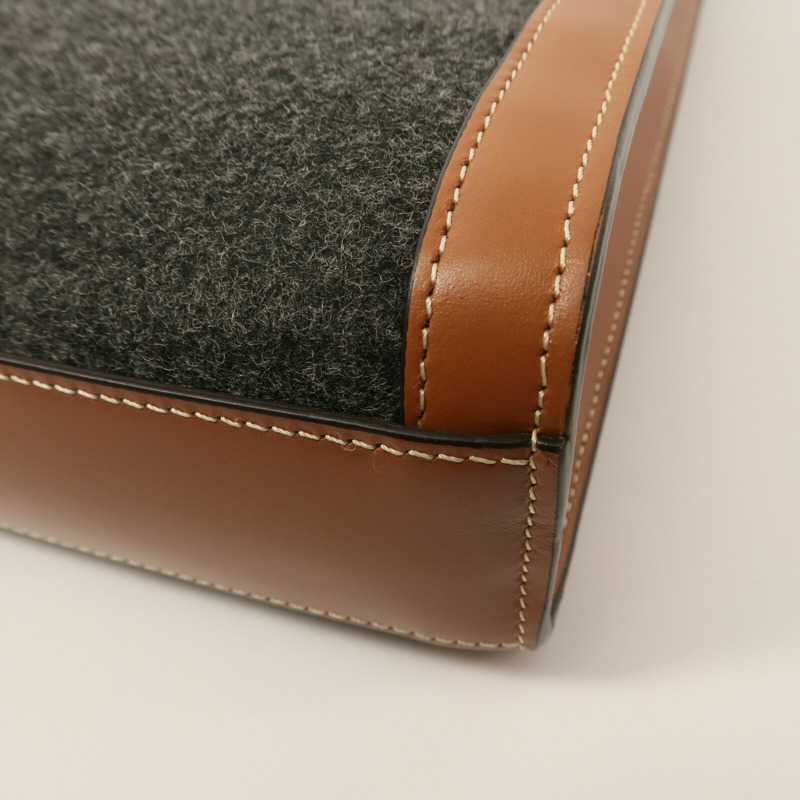 CELINE 牛皮皮革/羊毛Small Vertcal Cabas手挽肩背兩用袋-12