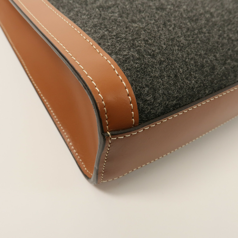 CELINE 牛皮皮革/羊毛Small Vertcal Cabas手挽肩背兩用袋-13