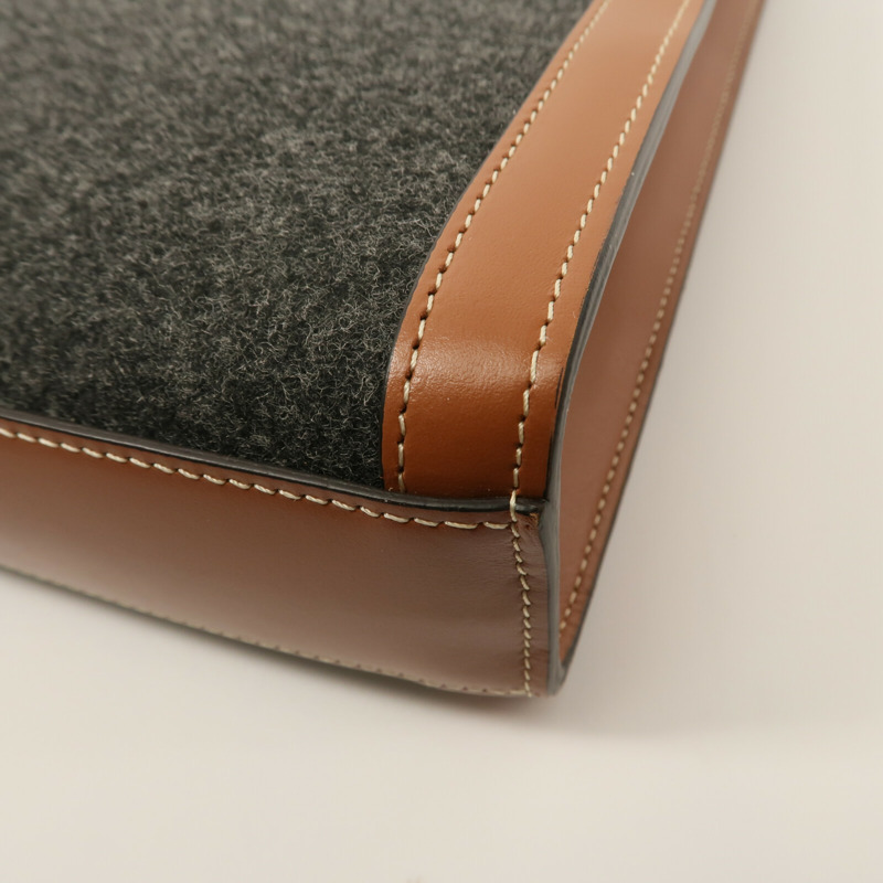 CELINE 牛皮皮革/羊毛Small Vertcal Cabas手挽肩背兩用袋-14