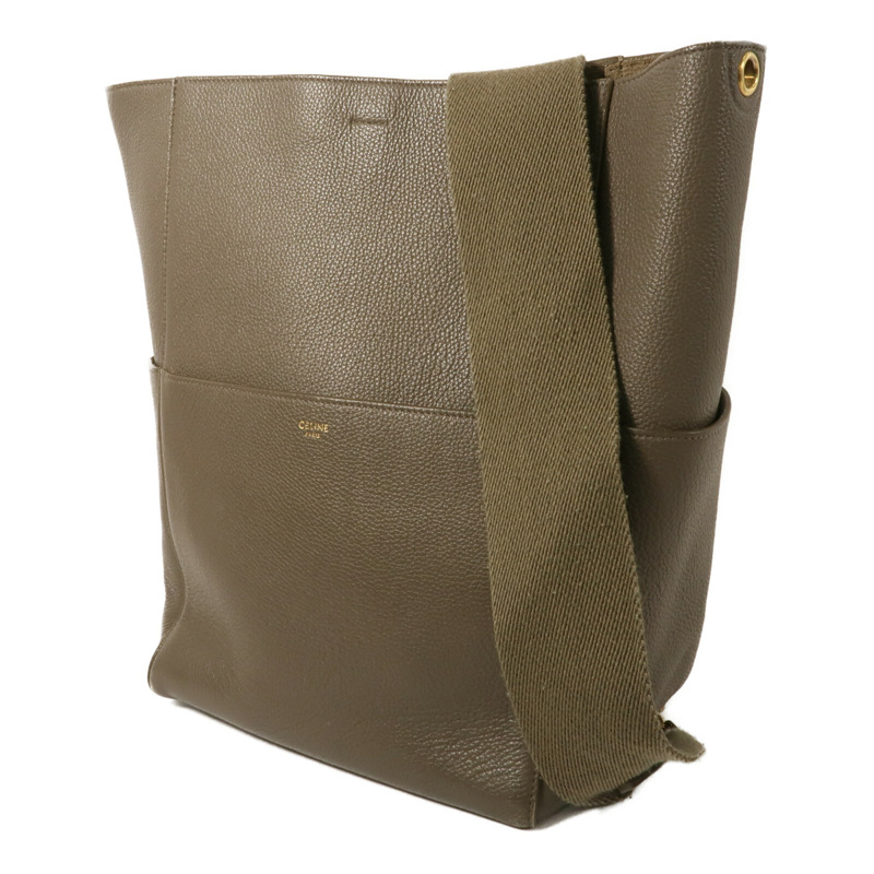 CELINE 牛皮皮革Sangle Bucket Large肩背袋-2