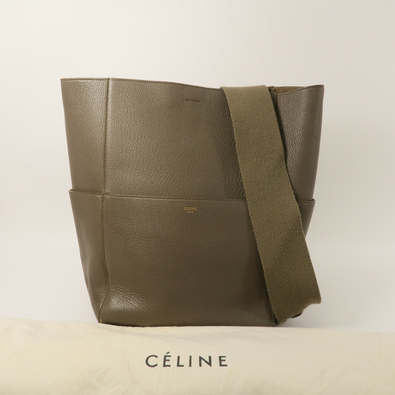 CELINE 牛皮皮革Sangle Bucket Large肩背袋-8