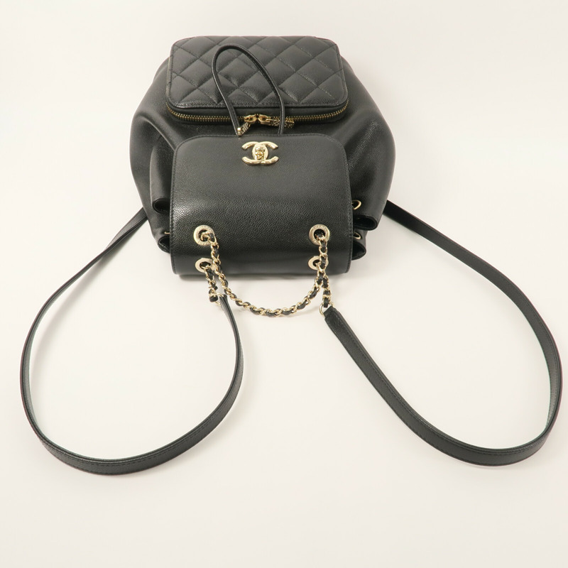 CHANEL 牛皮皮革Business Affinity Backpack鏈帶背包-8