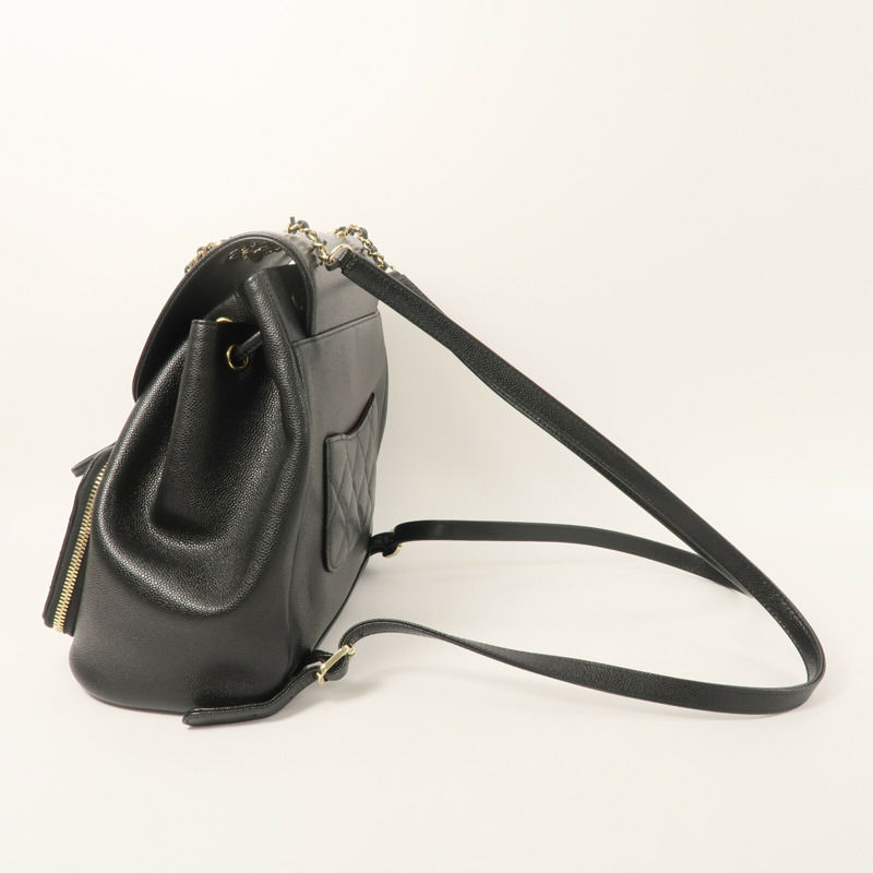 CHANEL 牛皮皮革Business Affinity Backpack鏈帶背包-9