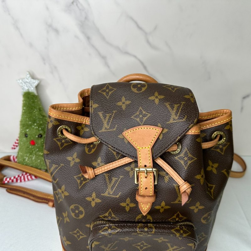 LV 老花小號雙肩後背包-5