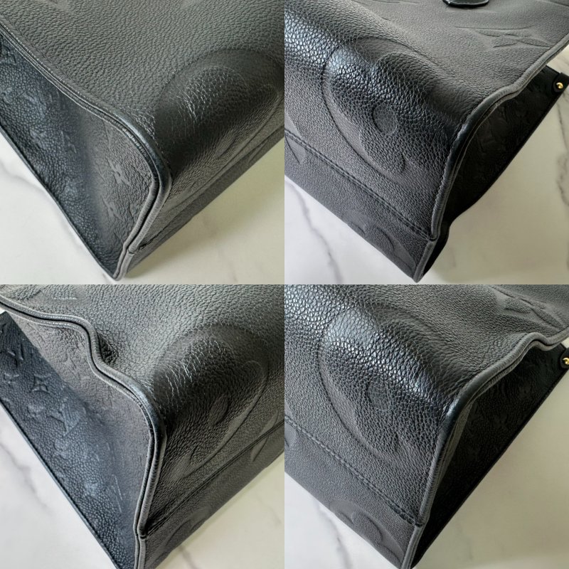 LV OnTheGo MM黑牛壓花托特包-7