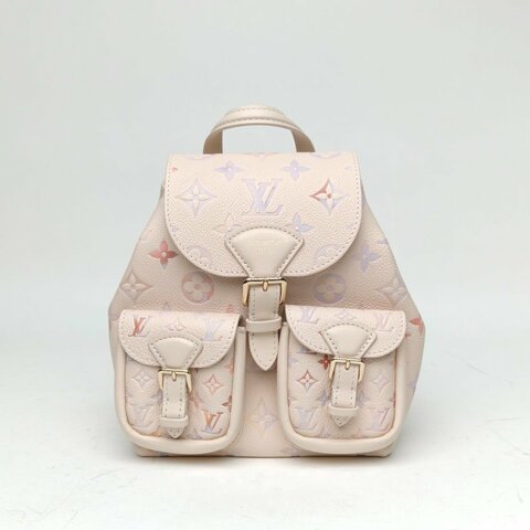 LOUIS VUITTON Backup雙肩包漸變色牛皮晶片老花壓紋肩背包