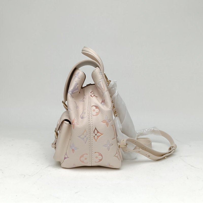 LOUIS VUITTON Backup雙肩包漸變色牛皮晶片老花壓紋肩背包-1