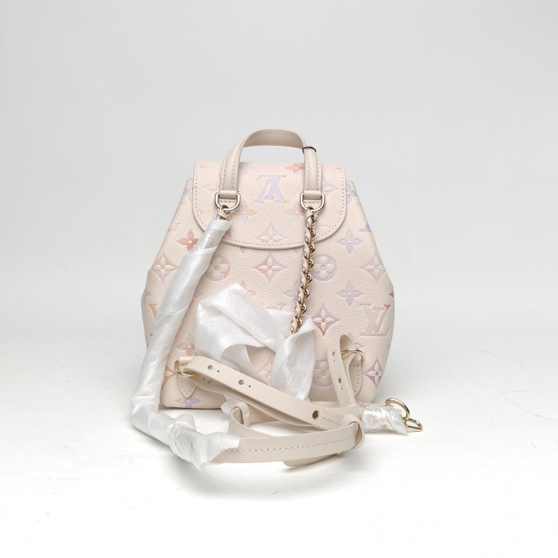 LOUIS VUITTON Backup雙肩包漸變色牛皮晶片老花壓紋肩背包-2