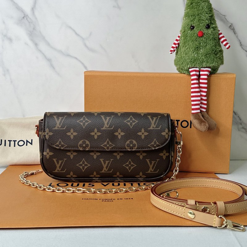 LV 全新Ivy老花麻將包-0