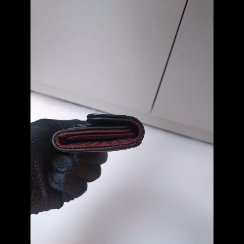 Chanel 黑羊皮菱格6孔鑰匙包-6