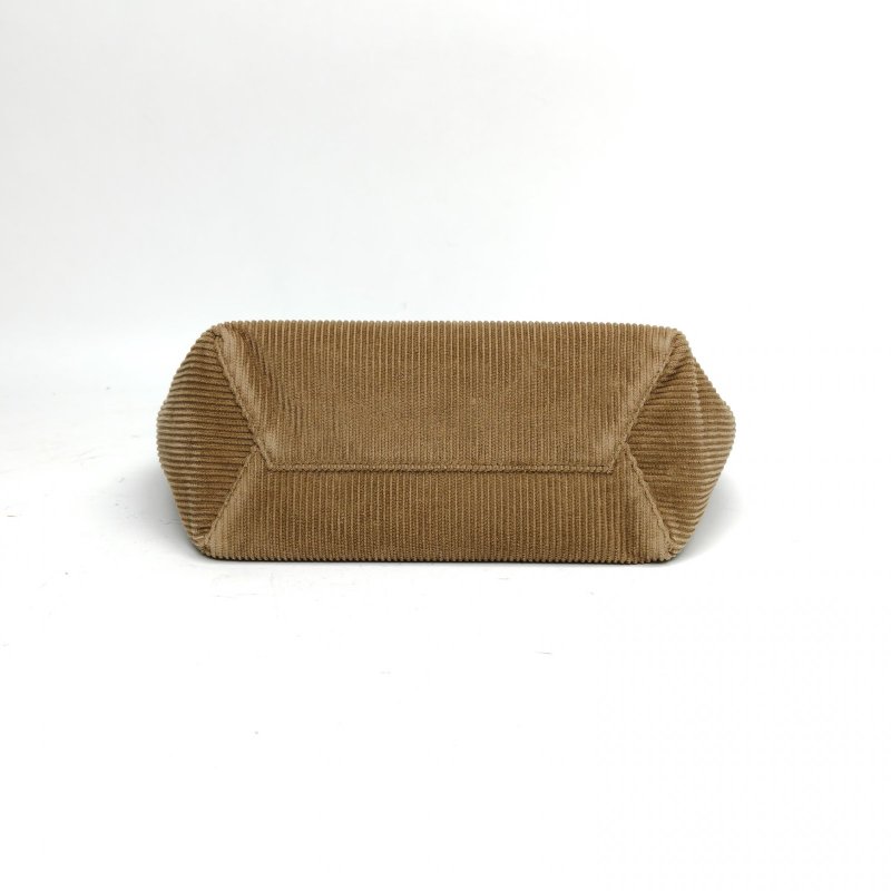 MIU MIU 棕色絲絨IVYHobo菜籃子小號肩背包-4