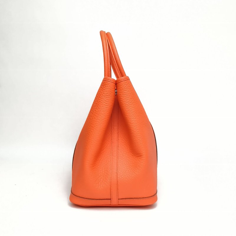 HERMES GardenParty花園包36罌粟橙A刻銀扣肩背包-1