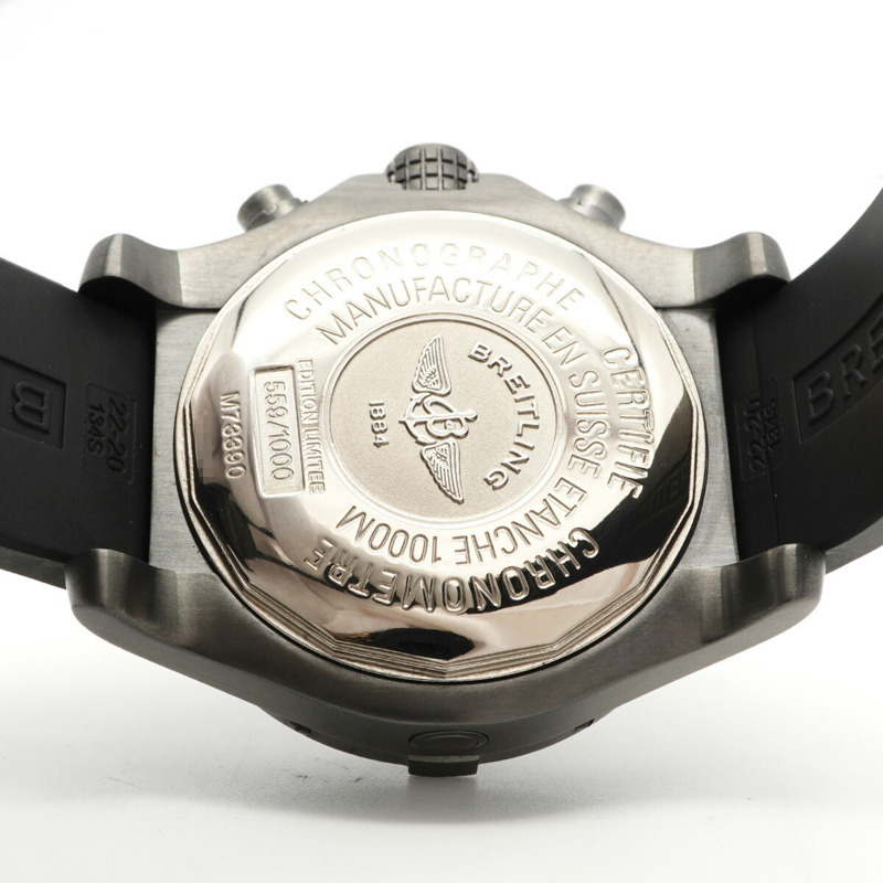 百年靈復仇者海狼計時腕錶 M73390 黑色錶盤男士腕錶-4