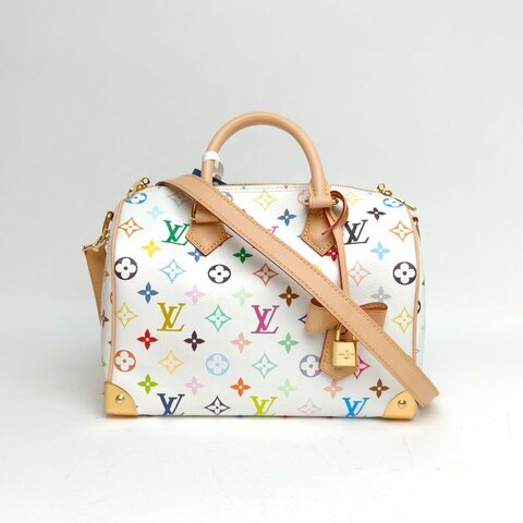 LOUIS VUITTON Sp村上隆聯名白三彩PVC晶片肩背包