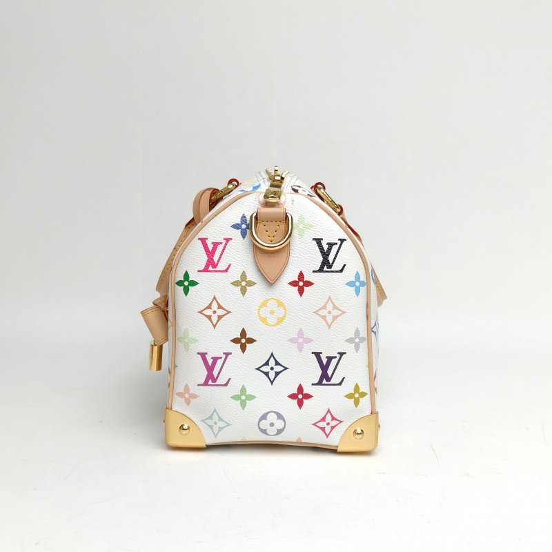 LOUIS VUITTON Sp村上隆聯名白三彩PVC晶片肩背包-1