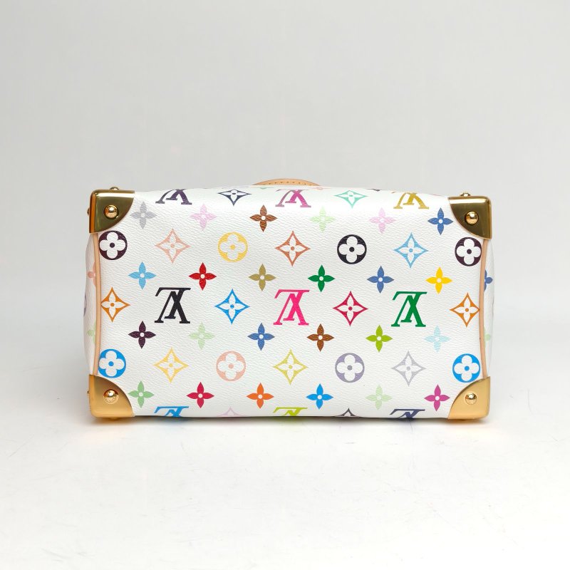 LOUIS VUITTON Sp村上隆聯名白三彩PVC晶片肩背包-4