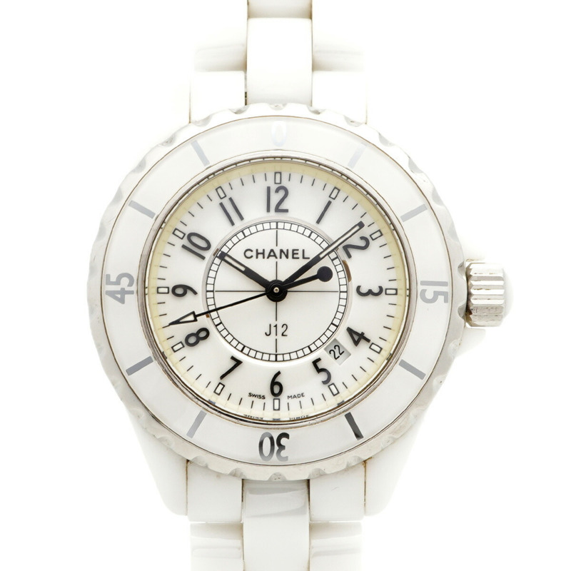 香奈兒 J12 H0968 白色錶盤小姐腕錶-0