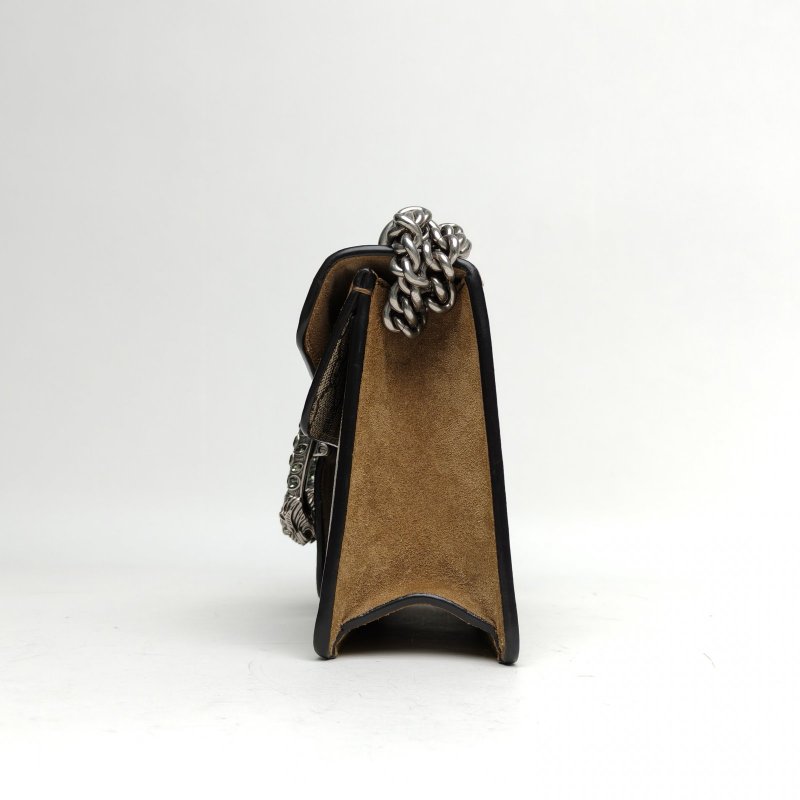 GUCCI Dionysus酒神小號25老花PVC鑽扣肩背包-3