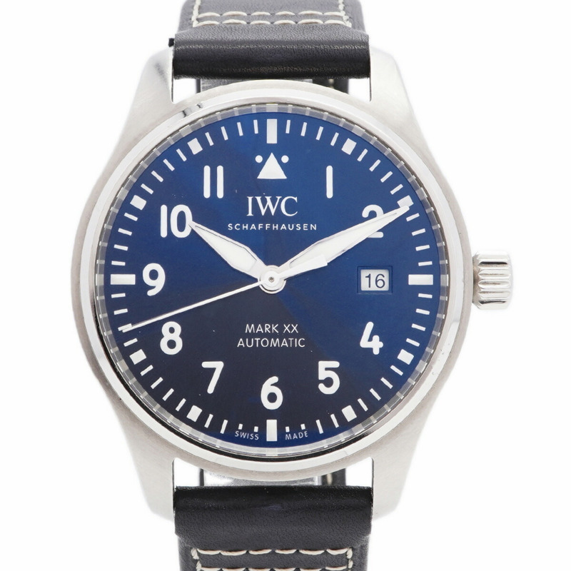 IWC 沙夫豪森飛行員馬克 20 IW328203 海軍錶盤男士手錶-0