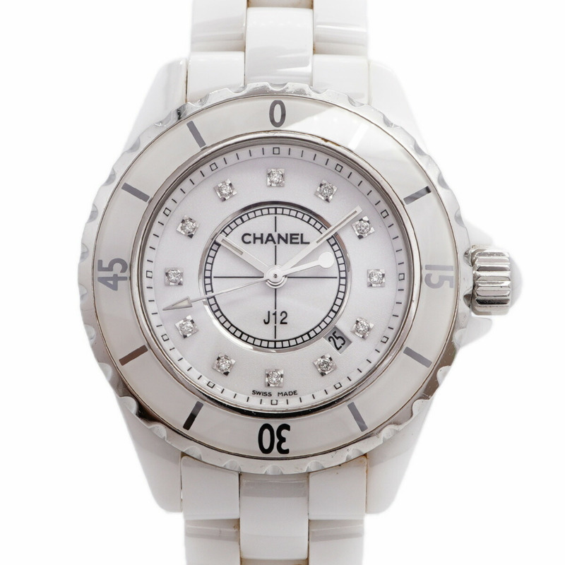 香奈兒 J12 H1628 白色錶盤女錶-0