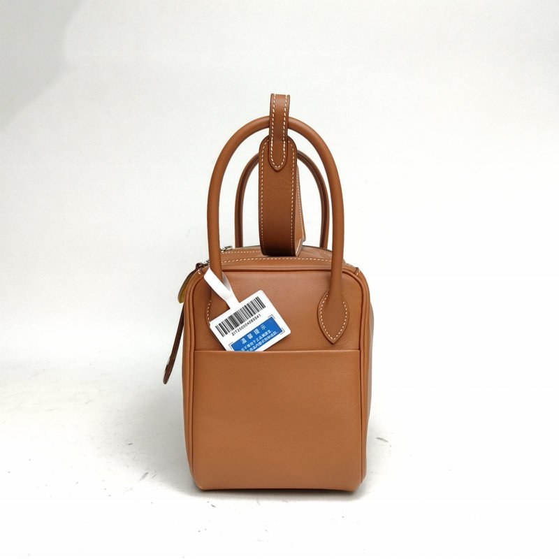 HERMES Lindy26金棕色拼琥珀黃Swift皮Z刻銀扣肩背包-1