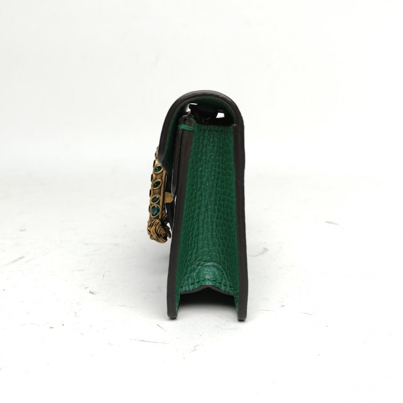 GUCCI Dionysus酒神超Mini翡翠綠牛皮鑽扣肩背包-1