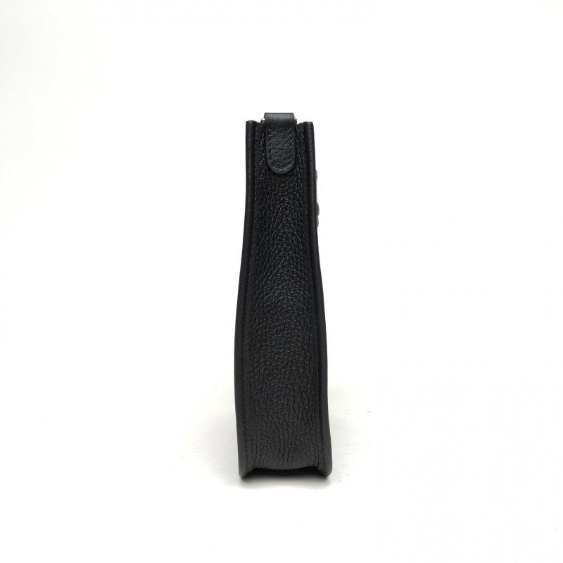 HERMES EvelyneMINI16黑色TC皮W刻銀扣肩背包-1