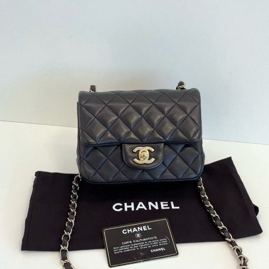 香奈兒/Chanel 黑金菱格CF方胖子-5