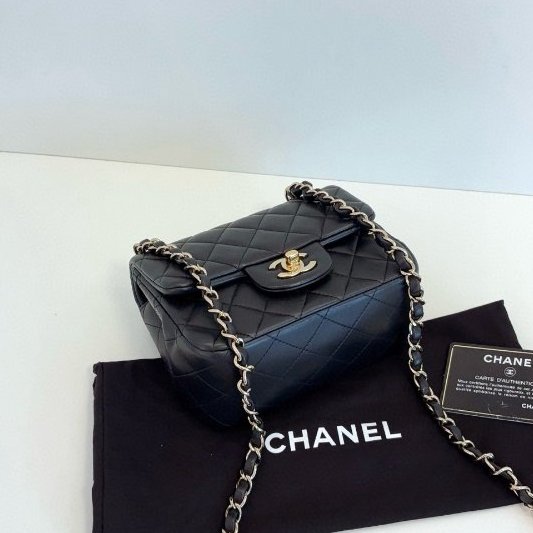 香奈兒/Chanel 黑金菱格CF方胖子-7