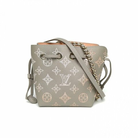 LOUIS VUITTON PicoBella月光女神nano灰色牛皮晶片老花壓紋肩背包