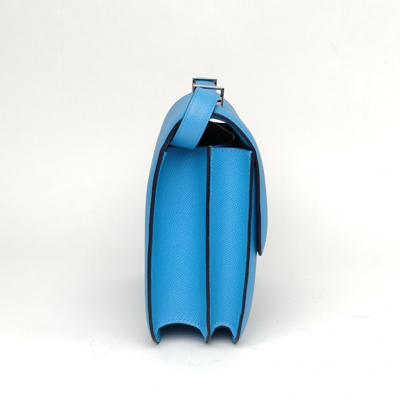 HERMES Constance康康24北方藍Epsom皮D刻琺瑯扣肩背包-3