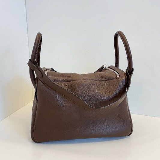 Hermes愛馬仕 Lindy30烏木色銀扣-1