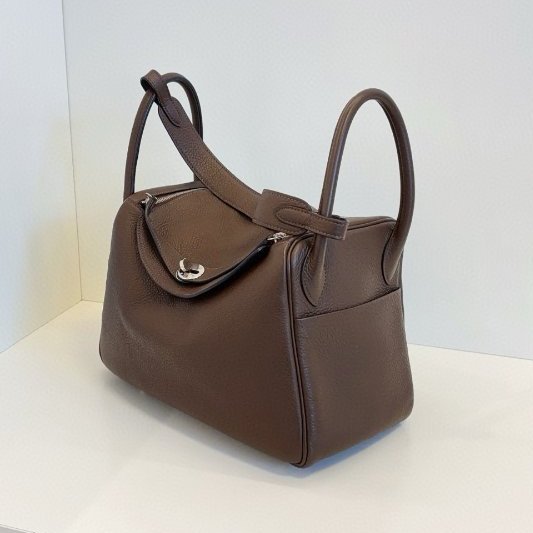 Hermes愛馬仕 Lindy30烏木色銀扣-3