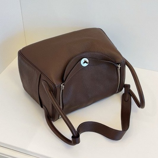 Hermes愛馬仕 Lindy30烏木色銀扣-4