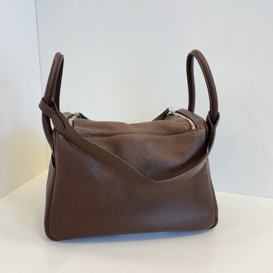 Hermes愛馬仕 Lindy30烏木色銀扣-7