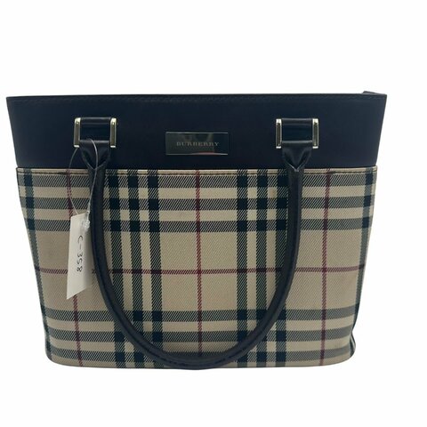 【美收精品】BURBERRY 棋盤手提包 C-358【隔月月中將轉賣至日本 上架期限30天】
