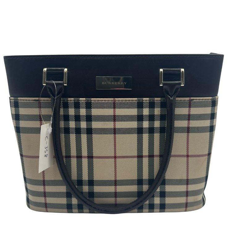 【美收精品】BURBERRY 棋盤手提包 C-358【隔月月中將轉賣至日本 上架期限30天】-0
