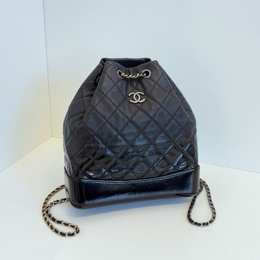 近新品 香奈兒/Chanel Gabrielle 黑銀漸變流浪雙肩包 中號-6