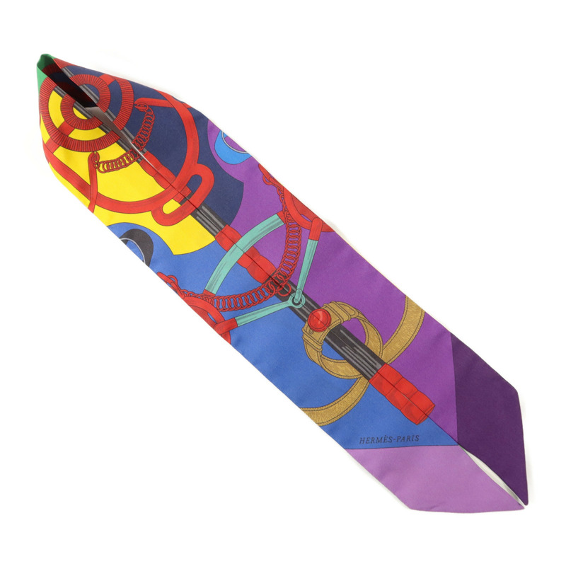 HERMES 絲質Twilly絲巾-3