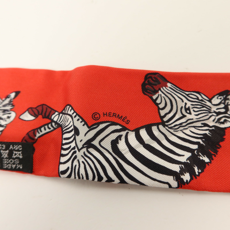 HERMES 絲質Twilly絲巾-5