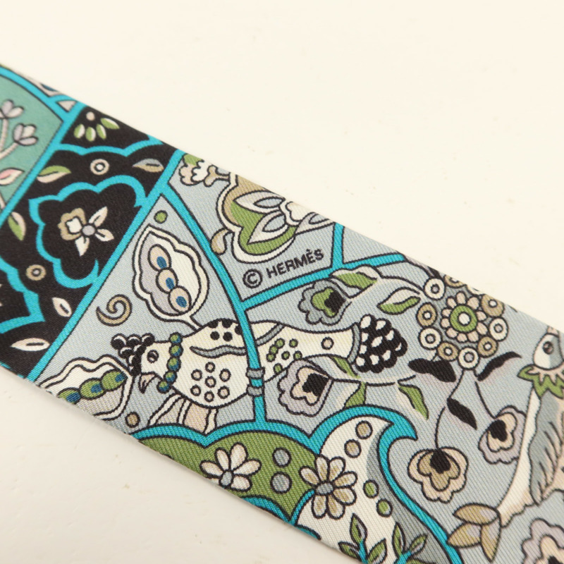 HERMES 絲質Twilly絲巾-5