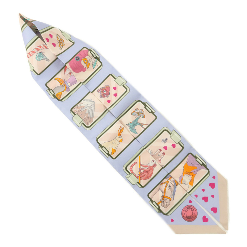 HERMES 絲質Twilly絲巾-3