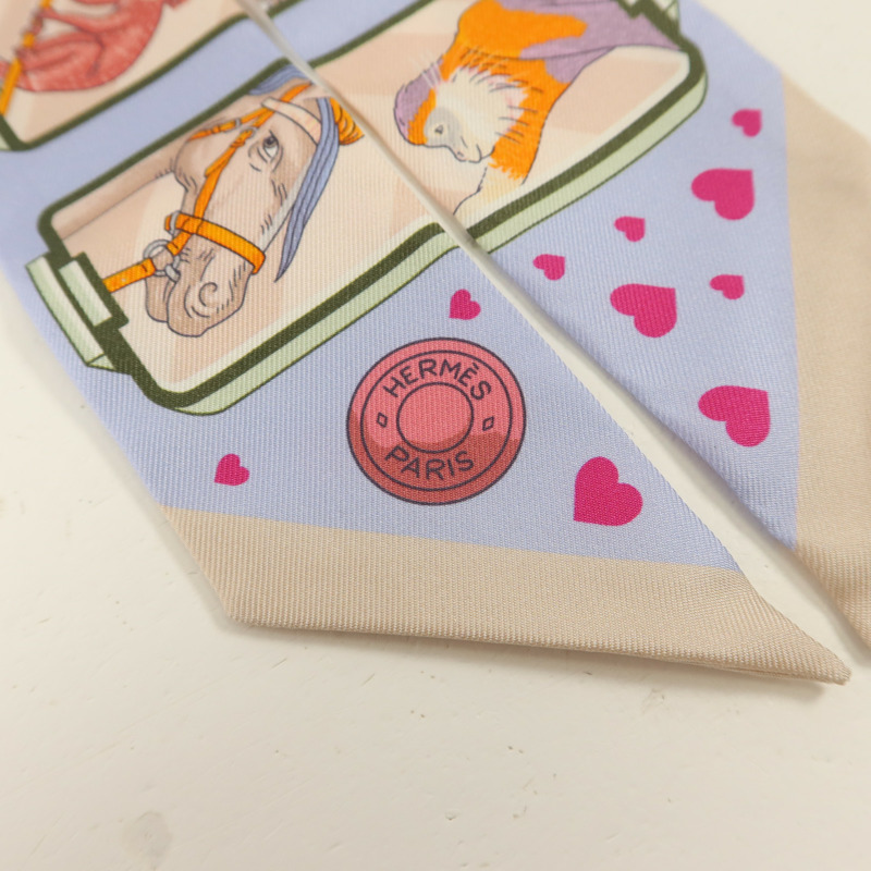 HERMES 絲質Twilly絲巾-4