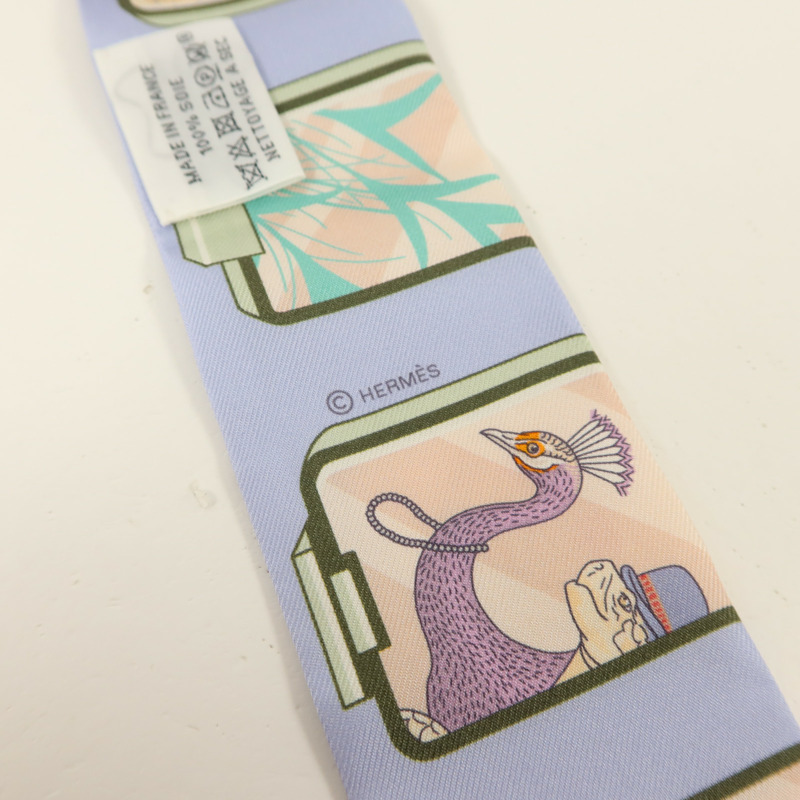 HERMES 絲質Twilly絲巾-5