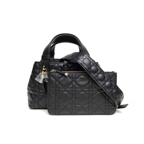 DIOR Toujours手提單肩包小號黑色牛皮金扣2025