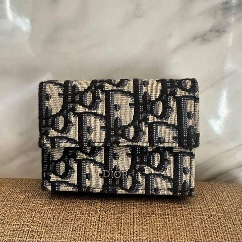 *SHIHNA名牌精品* DIOR Oblique 提花三折短夾